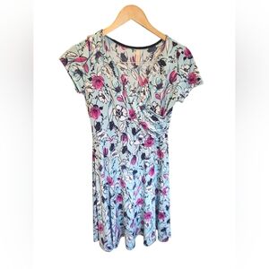 Gilli Floral Pattern Lightweight Mid Thigh Length Dress Size Small